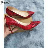 Shoes 2023 Women Pumps Fashion 9cm High Heels Pointed Toes Black White Shoe Women Wedding Shoes Ladies