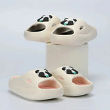 New Platform Panda Slippers for Woman Comfy Non-Slip Massage Slipper Shoes Women Summer Eva Thick Soft Sole Home Slides