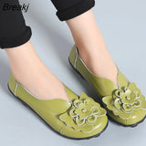 Women Flats 2022 New Fashion Ballet Shoes Moccasins Women Shoes Genuine Leather Loafers Non-slip Ladies Shoes Women Mom