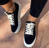 Brand New Casual Shoes Big Size Shoelaces Fashion Black Purple Leisure Woman Canvas Shoes Flats Zapatos Mujer