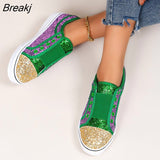 Women Lace Up Sneakers Glitter Autumn Flat Vulcanized Ladies Bling Casual Female Fashion Platform Fashion Flat