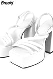 New Platform Sandals For Women Hoof Heels High Platform Chunky Heels 2023 Summer Sexy Elegant Fashion Woman Sandals