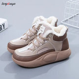 Winter Woman Sneakers Casual Ankle Boots Woman Warm PU Plush Platform Snow Boots Light Keep Warm Ladies Shoes Botas