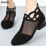 2023 Spring summer comfortable women shoes sandals mesh genuine leather sandals ankle boots big size summer women