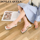 Strap Women Sandals Brand Narrow Band Slide Beach Flip Flops Slingback Sandal Open Toe Low Heel Shoes Sandalias Mujer