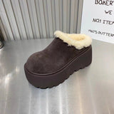 Breakj Fairy Wind Thick Bottom Increase Hairy Slippers 2025 New Soft Base Does Not Tired Birken