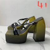 Size Classics Women Rivet Ankle Boots Crude Heels Square Toe Summer Half Slippers Autumn High Heels Boots Female Women