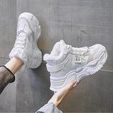 Winter Sneakers 2024 New In Plus Velvet Keep Warm Platform Sports Shoes Women Comfort Snow Boots Female Chunky