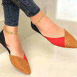 Casual Shoes Flock Flats Shoes Women Point Toe Slip On Boat Shoes Low Heel