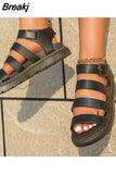 New Women's Summer Comfortable Shoes Fashion Open Toe Women's Sandals Platform Sandals Comfortable Buckle Women's