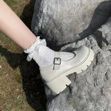shoes platform shoes heels mary janes Women Japanese Style Vintage shoes for women College Student white Women's shoes