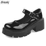Women's Autumn Japanese Style Lolita Shoes Vintage Soft High Heel Platform Leather College Student Mary Jane Ladies White