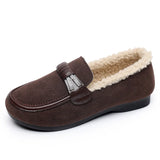 Women Winter Casual Shoes New Moccasins Soft Flat Non-slip Loafers 2024 Fashion Comfort Warm Plush Slip on Female Cotton
