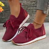 Breathable Mesh Flats Shoes Women 2024 Casual Lace Up Platform Sneakers Woman Non Slip Thick Soled Walking Shoes