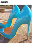 blue extreme 12cm high heel pointed toe new ladies high-heeled shoes women's shoes party wedding 10cm 8cm QP067