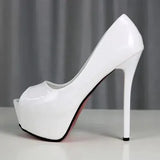 Cm Thin Heels Model Catwalk Super High-Heel Fish Mouth Single Shoes Sexy Wild Womens Shoes Temperament High Heels Party