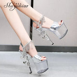 Shoes Pole Dance High Heels Sexy Women Shoes Transparent Sandals Women Wedding Dress 2023 Pistol Heel Female