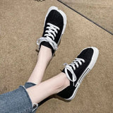 Women Canvas Shoes Female Height Increasing Casual Vulcanized Sneakers Woman Solid Espadrilles Lace-Up Red White