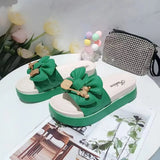Fashion Bowknot Women's Slippers Summer Women Slippers Indoor Outdoor Flip Flops Beach Shoe Home Non-slip EVA