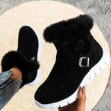 Women Fur Warm Chelsea Snow Boots Casual Shoes New Short Plush Suede Ankle Boots Flats Gladiator Sport Ladies Botas
