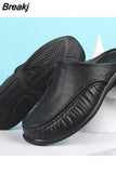 Men's Slippers EVA Slip on Flats Shoes Walking Men Half Slipper Comfortable Soft Household Sandals Size 40-47