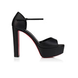 Breakj Cl New Fish Mouth High-Tight Buckle With Red-Soled Sandals Coarse Heel Waterproof Table Ultra-High Heel Sandals