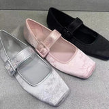 Jane Flats Shoes for Women 2024 Trend Floral Loafers Ballet Flat Designer Elegant Dress Comfortable Ladies