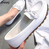Genuine Leather Flats Casual Slip On Loafers Woman Shoes Comfortable Soft Bottom Flat Shoes Vintage Style Woman