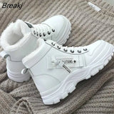Women Winter 2023 Snow Boots New Fashion Style High-top Shoe Casual Woman Autumn Waterproof Warm Female High Quality White