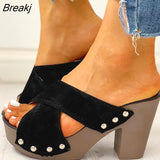 Women's Sandals 2023 High Heels Summer Sandals Platform Shoes Woman Heels Chaussure Femme Outdoor Heel Slippers Summer