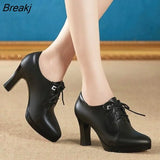 Women 2023 Women Fashion High Quality Short Ankle Boots Lady Classic Brown Spring Autumn High Heel Boots Botas