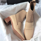 high heel temperament thin boots literary retro Korean version of the hosiery boot