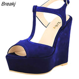 Women's Open Toe Sandals High Wedge Sexy Club Heel Shoes Wedding shoes women sandals
