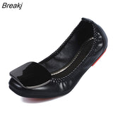 Women Flats Soft Boat Shoes Flat Office Ladies Shoes Casual Women Footwear Slip-on Black Gold Plus Size 42