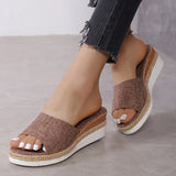 Casual Wedge Slippers for Women 2023 Summer Non Slip Platform Sandals Woman Open Toe Comfortable Female Slipper Plus