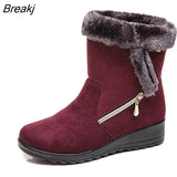 Women Boots Warm Plush Ankle Snow Boots Women Shoes Fashion Zipper Women's Winter Boots Plus Size Zapatos De