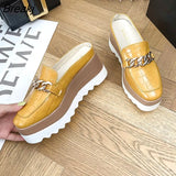 Women Flip Flops Comfortable Rubber Platform Shoes Women Casual Round Toe Flat Loafers Flats Autumn Women Shoes