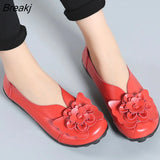 Women Flats 2020 New Fashion Ballet Shoes Moccasins Women Shoes Genuine Leather Loafers Non-slip Ladies Shoes Women Mom