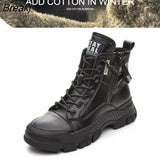 Autumn Winter Shoes Genuine Leather Fashion Boots for Women Thick Sole Warm Plush Women Ankle Boots Brand Ladies