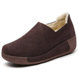 Sneakers for Women Fashion Platform Korean Version Rocking Shoes Female Slip on Casual Flat Warm Loafers Retro Mon