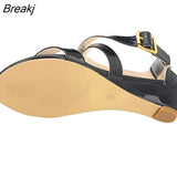 Women's Platform Wedge Sandals Simple Style Casual Pointed Toe High Heels Velvet Wedges Work Shoes