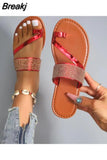 Women's Slippers Summer Ladies Crystal Bling Flip Flops Flats Female Beach Shoes Outdoor Light Casual Slides Fashion 2023