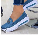 Breakj Autumn 2023 Thick Bottom Round Head Female 40-43PU Light-Mouthed Women's Flat-Soled Single