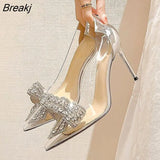 Fashion Spring Autumn Woman 9CM/7CM High Heels Gold Silver Shoes Stiletto Pointed Toe Slip-on PU Bling Casual Ladies
