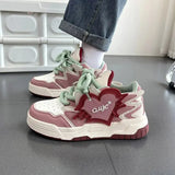 Heart Womens Sports Shoes 2024 New Style blue Cute Women's Shoes Kawaii Platform Vulcanized Footwear Ladies Casual
