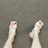 Breakj Beautiful! P Foot-In-Shoes On The Feet Comfortable Square Head With Cold