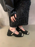Sandals Med Block Heels Female Shoe All-Match Mary Jane New Medium Chunky Girls Closed Beige Clear Comfort Summer Fashion
