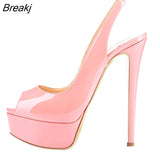 New 2023 Women Sandals Sexy 14CM Super High Heels Open Toe Platform Sandals Gladiator Party Dress Red Wedding