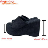 High Heeled 2023 New Fashion Women Sandals European Style Street Printed Sandals Slipper Vintage Comfy Walking