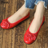 Summer Genuine Leather Shoes Women Butterfly-knot Loafers Women Flats Ballet Autumn Casual Flat Shoes Woman